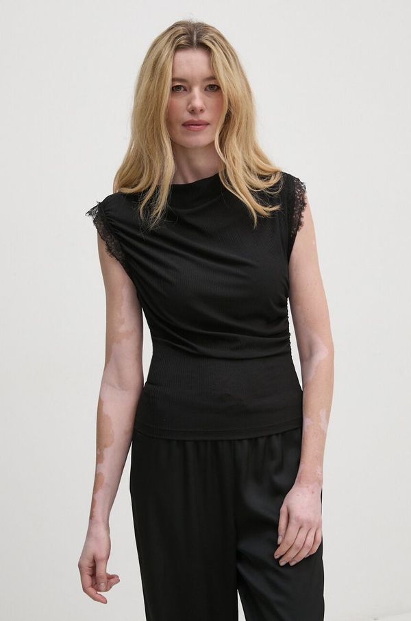 Sisley Bluza Sisley za žene, boja: crna, bez uzorka, 3XZUL105Y