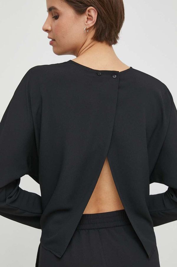 Sisley Bluza Sisley za žene, boja: crna, bez uzorka