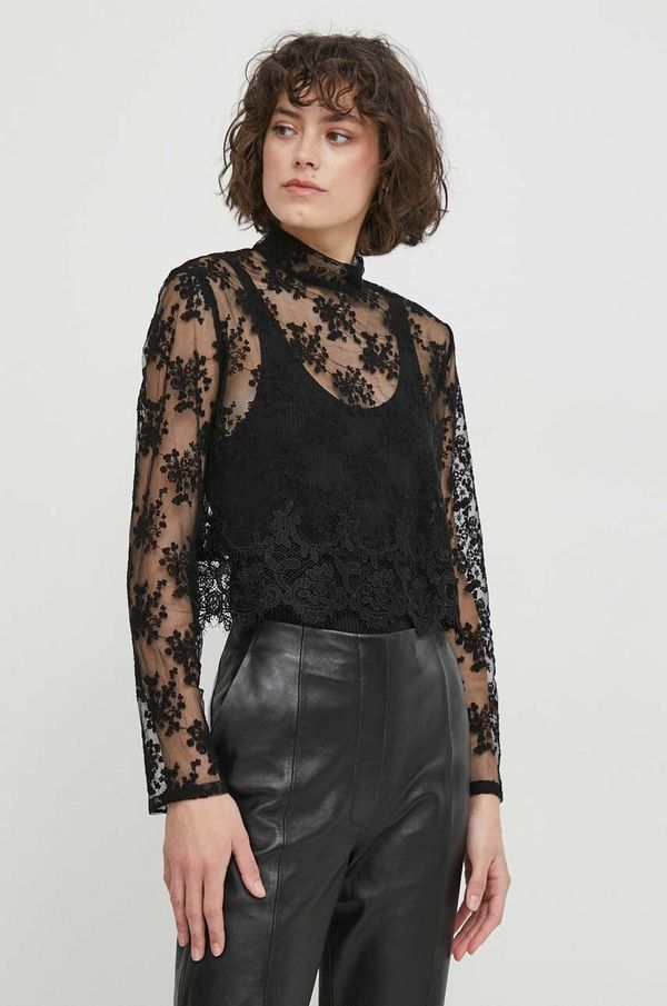 Sisley Bluza Sisley za žene, boja: crna, bez uzorka