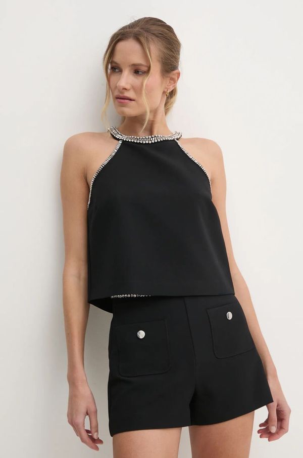 Sisley Bluza Sisley za žene, boja: crna, s aplikacijom, 537SLH01F