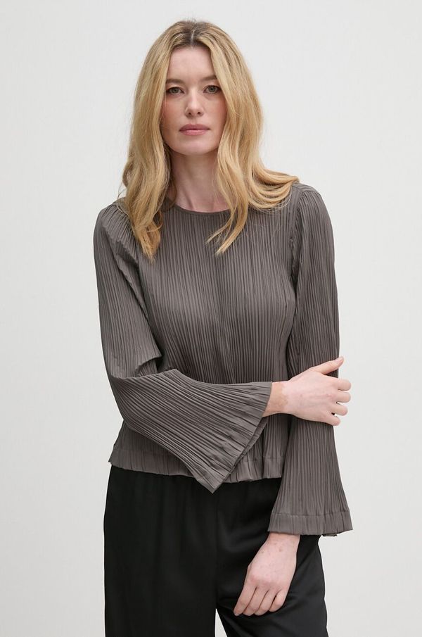 Sisley Bluza Sisley za žene, boja: siva, bez uzorka, 5IWWLQ07D