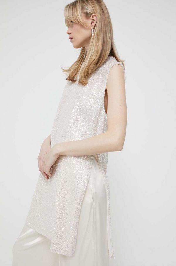 Stine Goya Bluza Stine Goya za žene, boja: bež, s aplikacijom