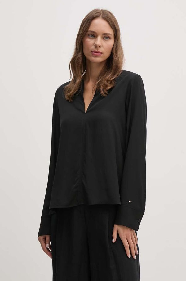 Tommy Hilfiger Bluza Tommy Hilfiger za žene, boja: crna, bez uzorka, WW0WW43364