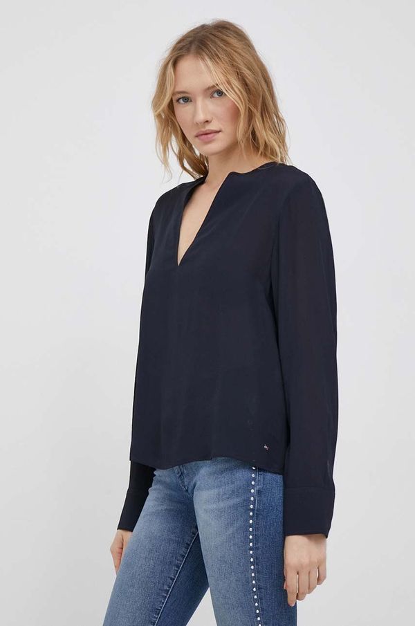 Tommy Hilfiger Bluza Tommy Hilfiger za žene, boja: tamno plava, bez uzorka