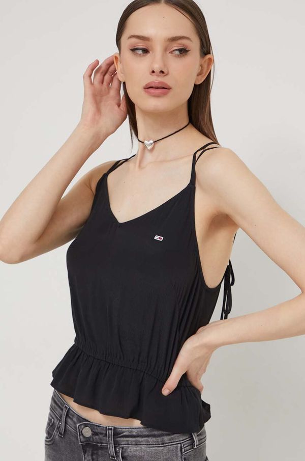 Tommy Jeans Bluza Tommy Jeans za žene, boja: crna, bez uzorka