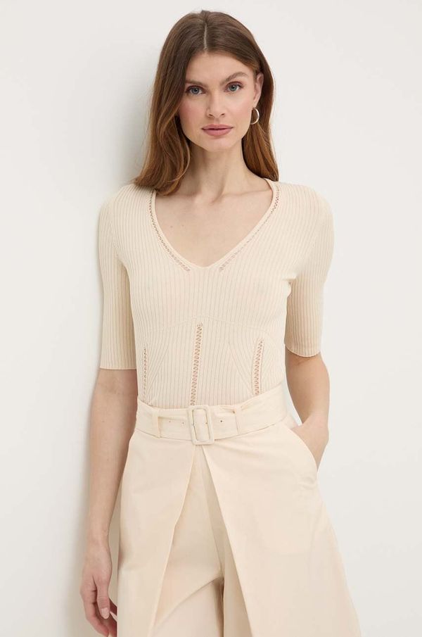 Twinset Bluza Twinset boja: bež, bez uzorka