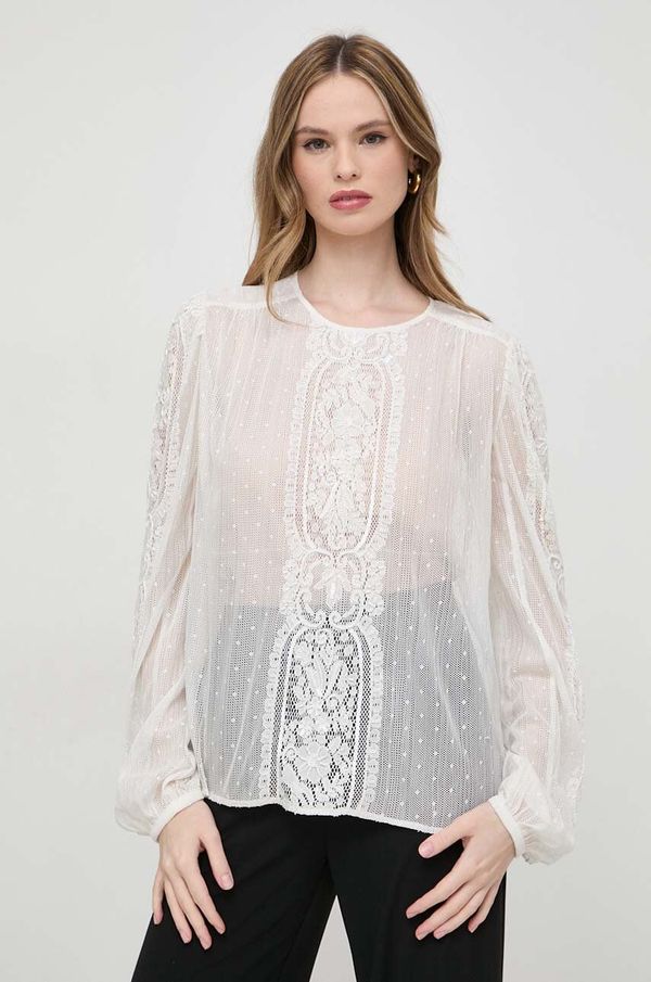 Twinset Bluza Twinset za žene, boja: bež, s aplikacijom