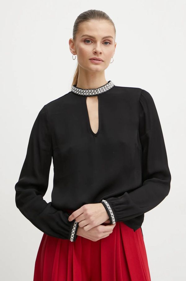 Twinset Bluza Twinset za žene, boja: crna, s aplikacijom, 242TT2262