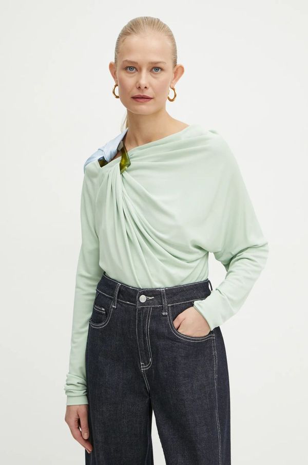 Victoria Beckham Bluza Victoria Beckham za žene, boja: zelena, s uzorkom, 1125WTP006017A