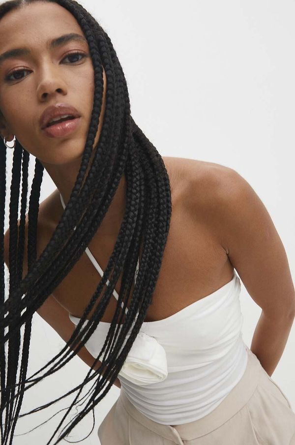 Answear Lab Bodi Answear Lab za žene, boja: bijela, bez uzorka