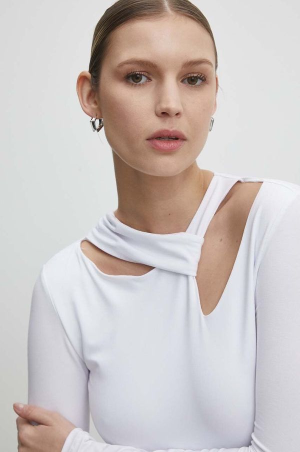 Answear Lab Bodi Answear Lab za žene, boja: bijela, bez uzorka