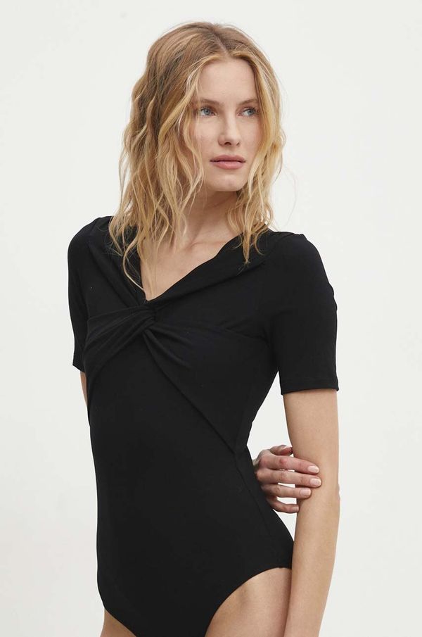 Answear Lab Bodi Answear Lab za žene, boja: crna, bez uzorka