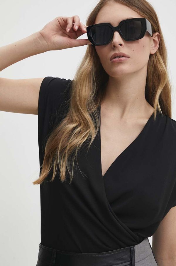 Answear Lab Bodi Answear Lab za žene, boja: crna, bez uzorka