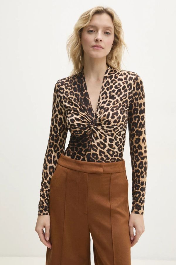 Answear Lab Bodi Answear Lab za žene, boja: crna, s uzorkom