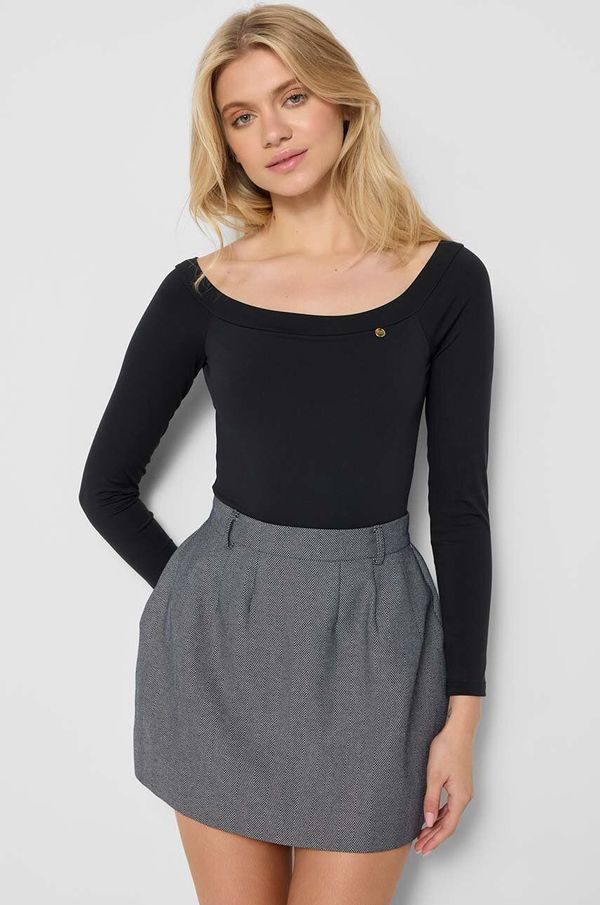 BIZUU Bodi Bizuu BETTINA za žene, boja: crna, s otvorenim ramenima, BETTINA.CZARNY