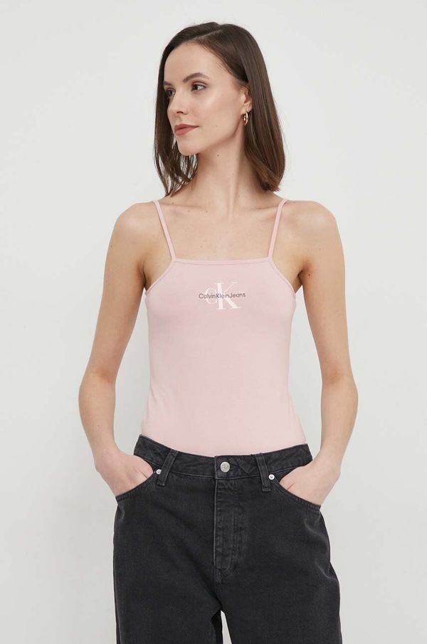 Calvin Klein Jeans Bodi Calvin Klein Jeans za žene, boja: ružičasta, J20J223421