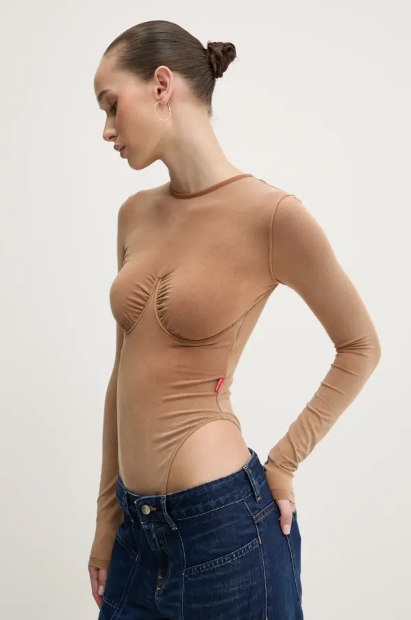 Diesel Bodi Diesel T-FINNE-Q2 TANK TOP za žene, boja: smeđa, A17608.0QMAT