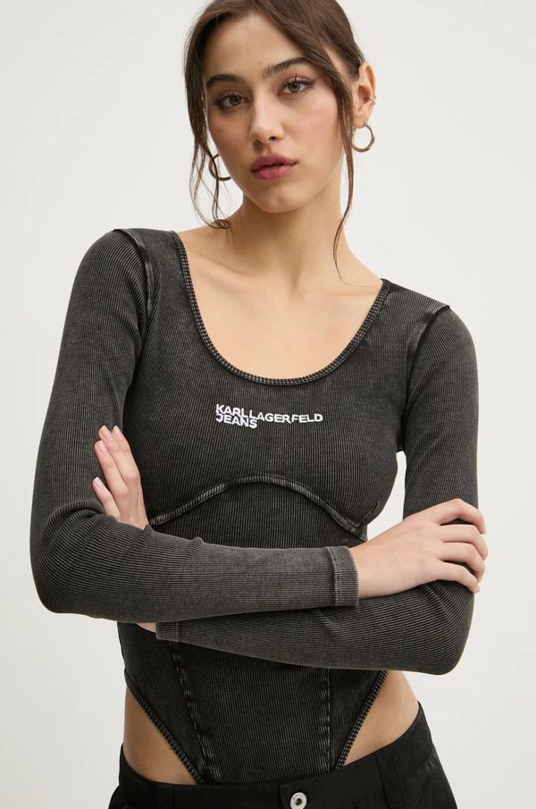 Karl Lagerfeld Jeans Bodi Karl Lagerfeld Jeans za žene, boja: siva, A1W17041