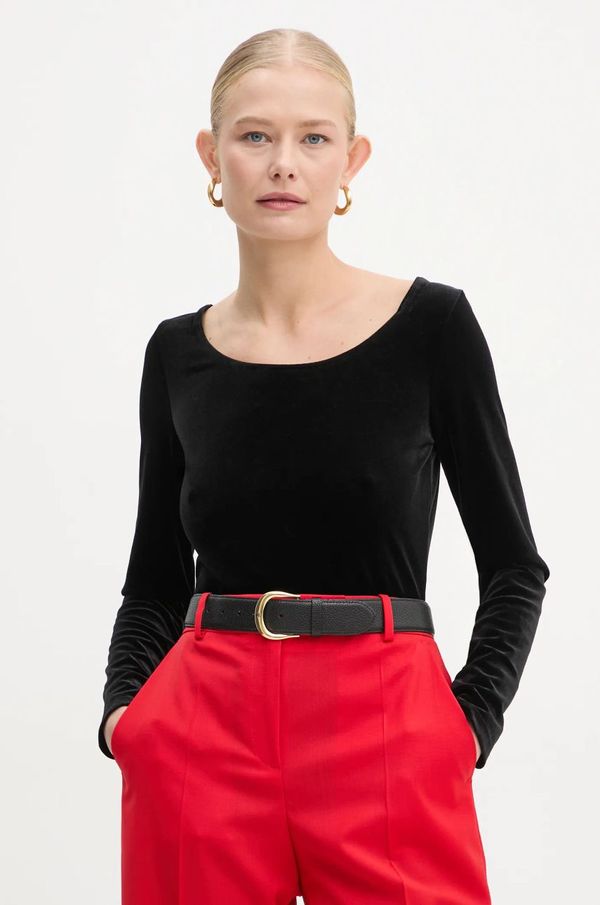 MICHAEL Michael Kors Bodi od velura MICHAEL Michael Kors boja: crna, bez uzorka, MF451KUF0P