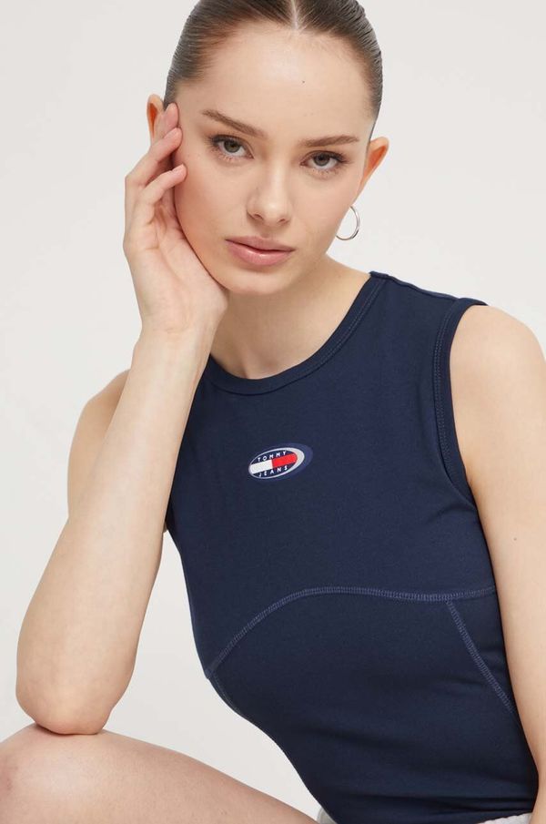 Tommy Jeans Bodi Tommy Jeans za žene, boja: tamno plava