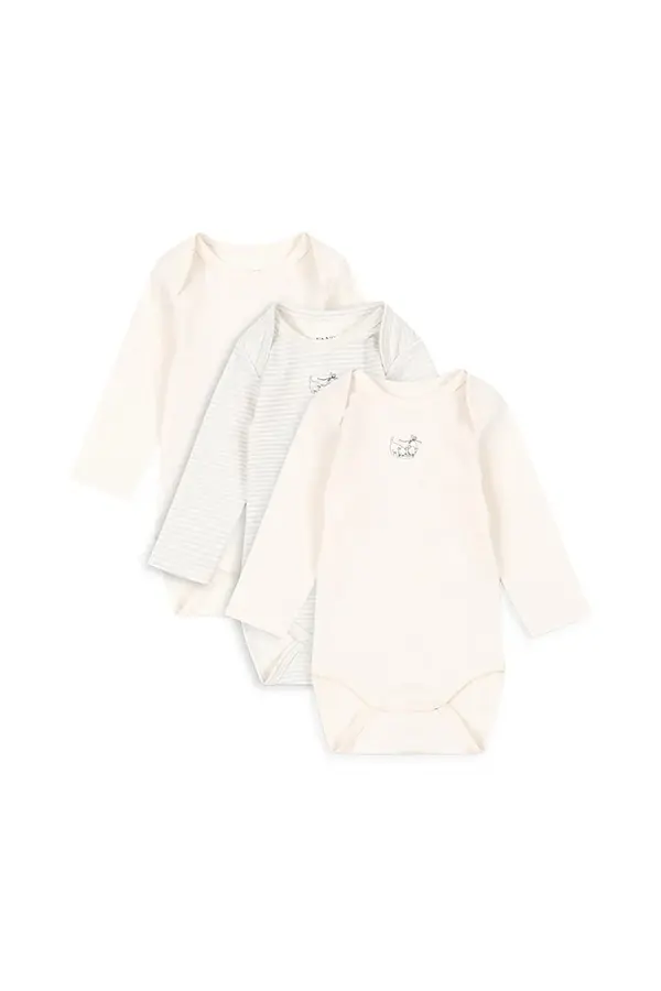 Fanga Fontana Bodi za bebe Fanga Fontana FIO STRIPE 3 PACK LS BODY OCS 3-pack