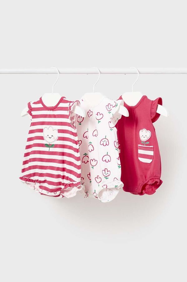 Mayoral Newborn Bodi za bebe Mayoral Newborn 3-pack boja: crvena, s tiskom