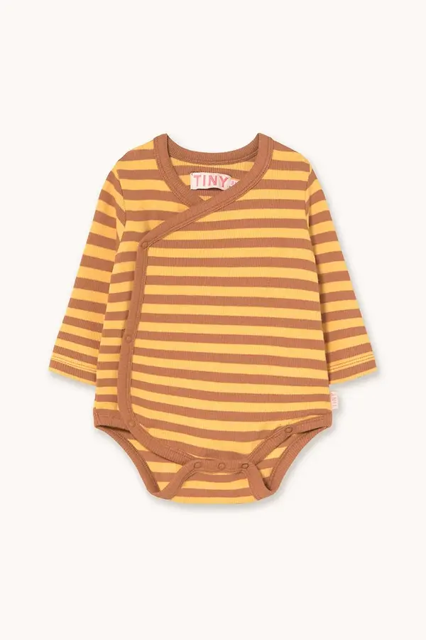 Tinycottons Bodi za bebe Tinycottons STRIPES RIB CROSSED BODY