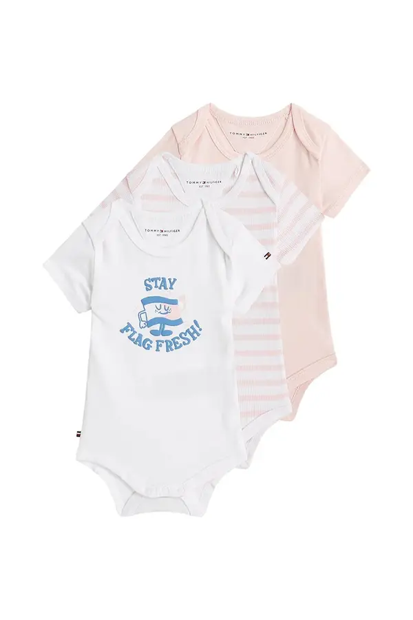 Tommy Hilfiger Bodi za bebe Tommy Hilfiger 3-pack