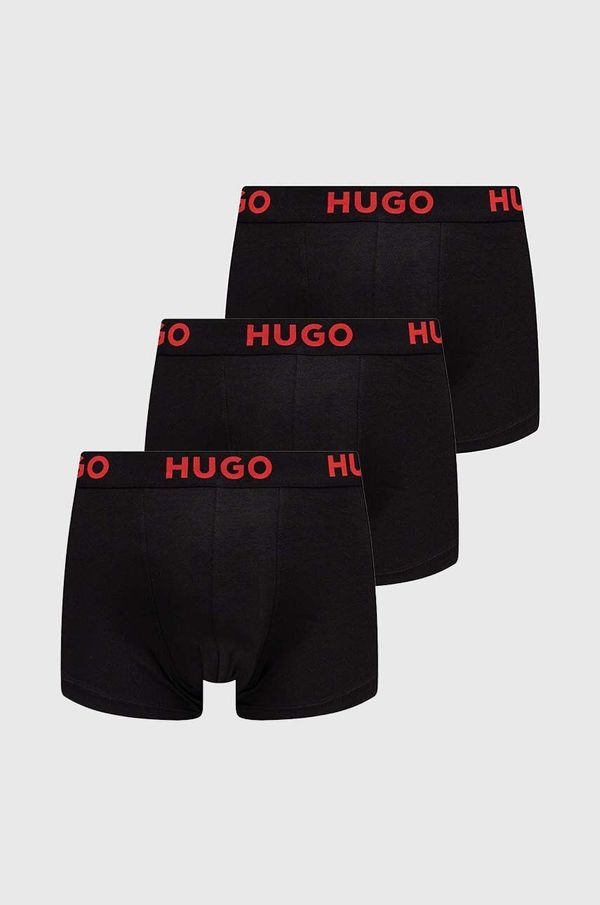 Hugo Bokserice HUGO 3-pack za muškarce, boja: crna