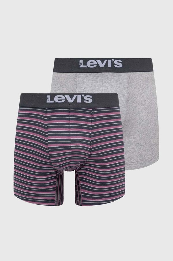 Levi's Bokserice Levi's 2-pack za muškarce, boja: siva