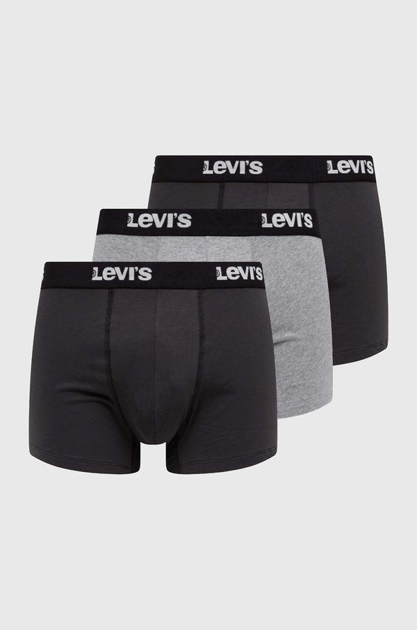 Levi's Bokserice Levi's 3-pack za muškarce, boja: siva