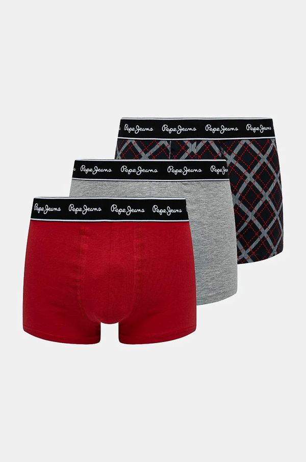 Pepe Jeans Bokserice Pepe Jeans TARTAN 3-pack za muškarce, boja: siva, PMU11162
