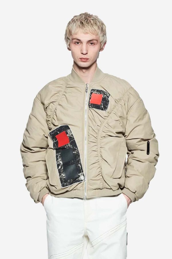 A-COLD-WALL* Bomber jakna A-COLD-WALL* Cubist Ruche Jacket za muškarce, boja: bež, za prijelazno razdoblje, ACWMO131-DARKSTONE