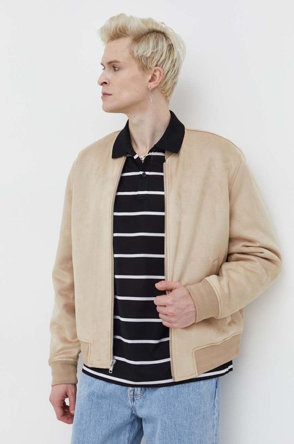 Abercrombie & Fitch Bomber jakna Abercrombie & Fitch za muškarce, boja: bež, za prijelazno razdoblje