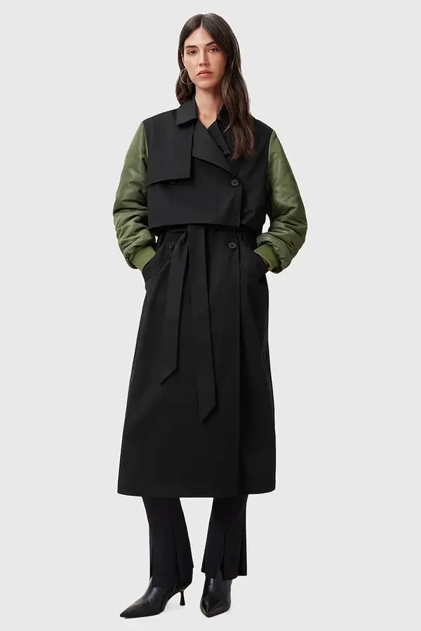 AllSaints Bomber jakna AllSaints PENNI boja: crna, za prijelazno razdoblje, W021OC