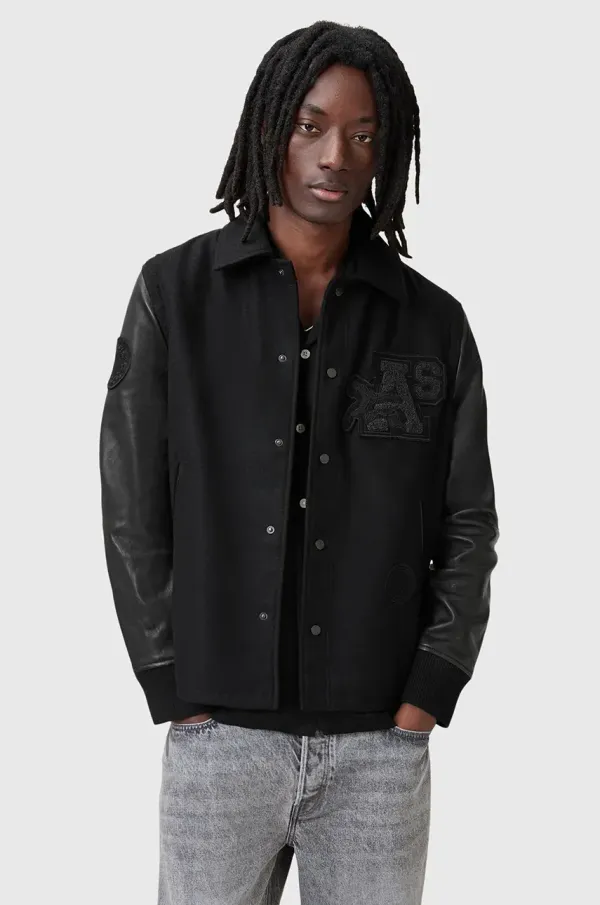 AllSaints Bomber jakna AllSaints WARRENTON boja: crna, za prijelazno razdoblje, M011LC