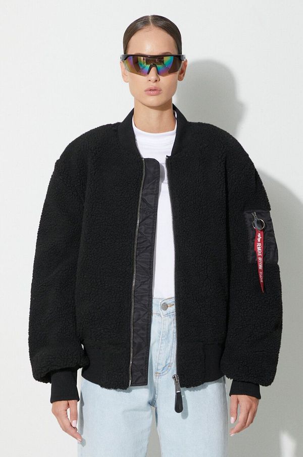 Alpha Industries Bomber jakna Alpha Industries Ma-1 Teddy za žene, boja: crna, za prijelazno razdoblje, oversize, 108102.03-Black