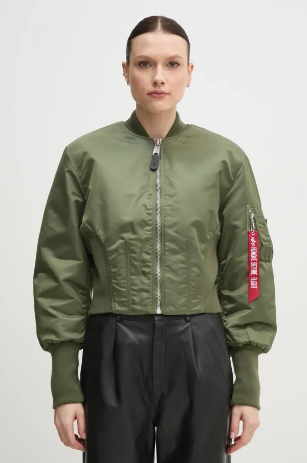 Alpha Industries Bomber jakna Alpha Industries Waisted MA-1 Wmn za žene, boja: zelena, za prijelazno razdoblje, 148003