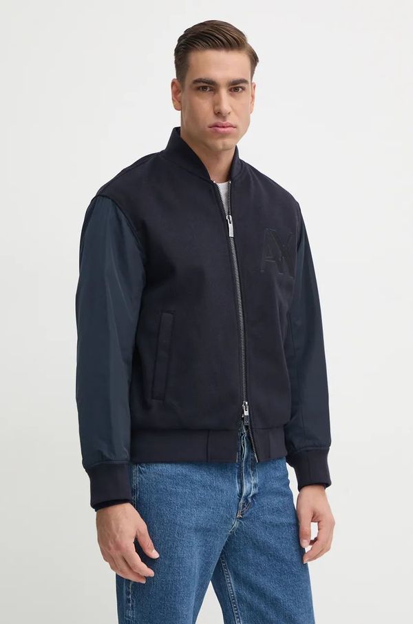 Armani Exchange Bomber jakna Armani Exchange za muškarce, boja: tamno plava, za prijelazno razdoblje, oversize, 6DZB32 ZN5PZ