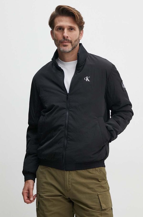 Calvin Klein Jeans Bomber jakna Calvin Klein Jeans za muškarce, boja: crna, za prijelazno razdoblje, J30J325592