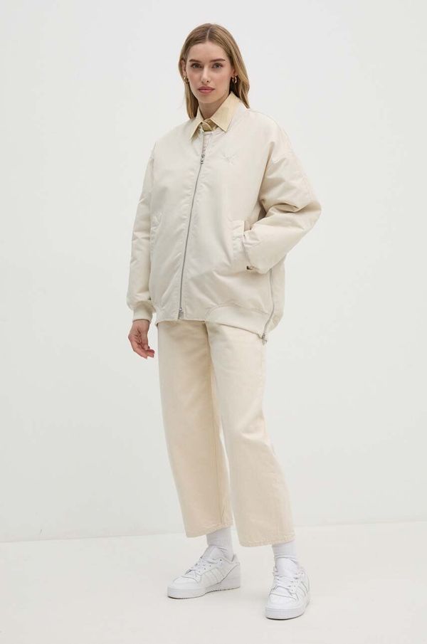 Calvin Klein Jeans Bomber jakna Calvin Klein Jeans za žene, boja: bež, za prijelazno razdoblje, oversize, J20J223874