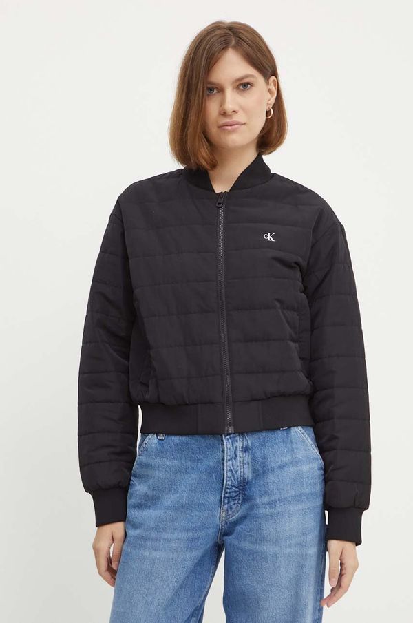 Calvin Klein Jeans Bomber jakna Calvin Klein Jeans za žene, boja: crna, za prijelazno razdoblje, oversize, J20J223871