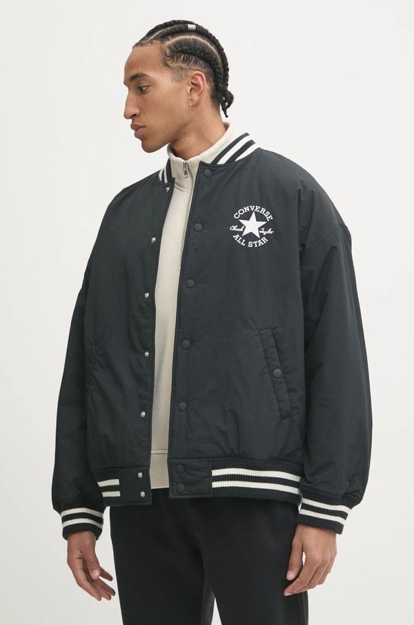 Converse Bomber jakna Converse za muškarce, boja: crna, za prijelazno razdoblje, 10026976-A01