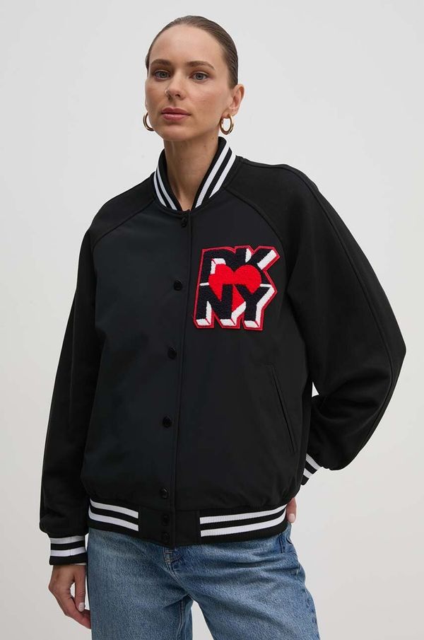 DKNY Bomber jakna Dkny za žene, boja: crna, za prijelazno razdoblje, oversize, D2E4A109