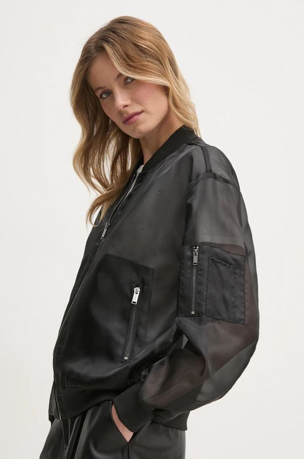 DKNY Bomber jakna Dkny za žene, boja: crna, za prijelazno razdoblje, P4JC7WA5
