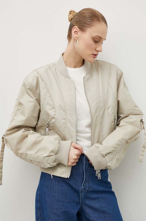 Gestuz Bomber jakna Gestuz za žene, boja: bež, za prijelazno razdoblje