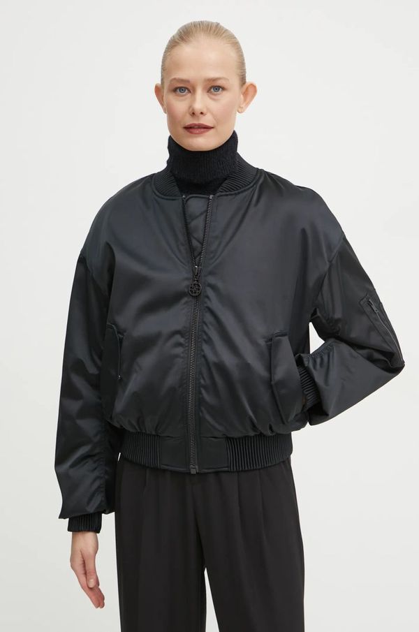 Guess Bomber jakna Guess AURORE za žene, boja: crna, za zimu, W4BL48 WGKK2
