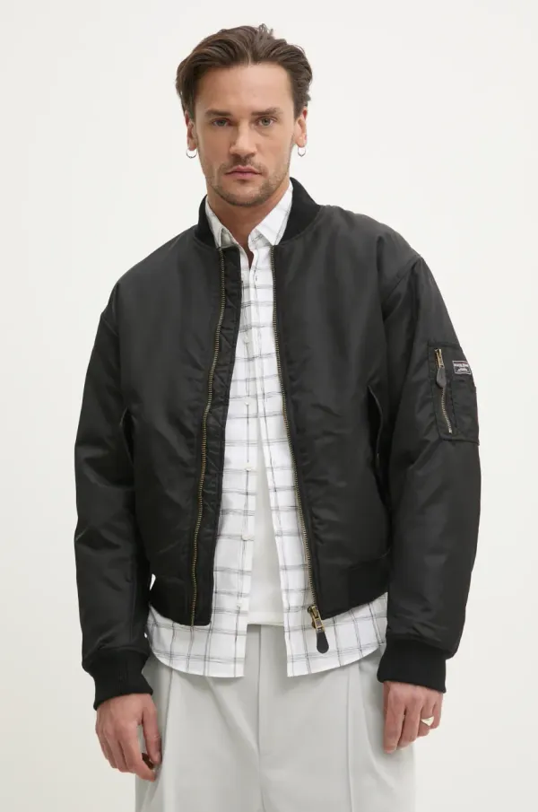 Guess Jeans Bomber jakna Guess Jeans boja: crna, za prijelazno razdoblje, M5RL81 WHAA2