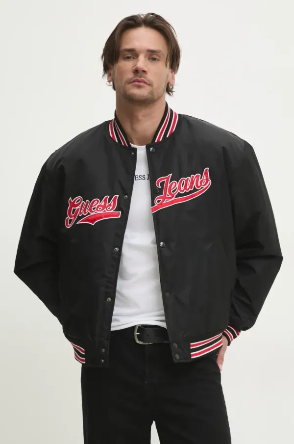 Guess Jeans Bomber jakna Guess Jeans boja: crna, za zimu, oversize, M5RL54 WHAA2