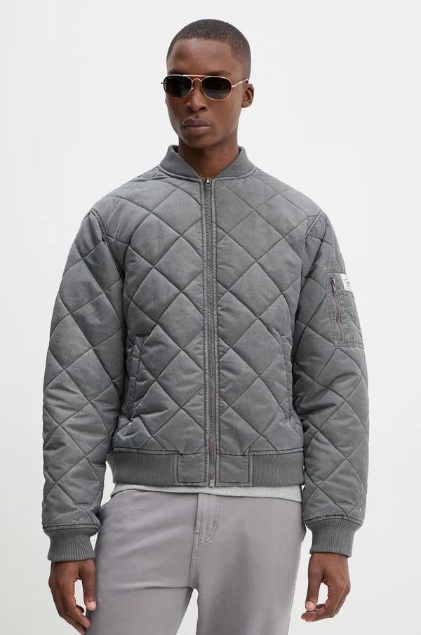 Guess Originals Bomber jakna Guess Originals boja: siva, za prijelazno razdoblje, M4BL51 WFA20